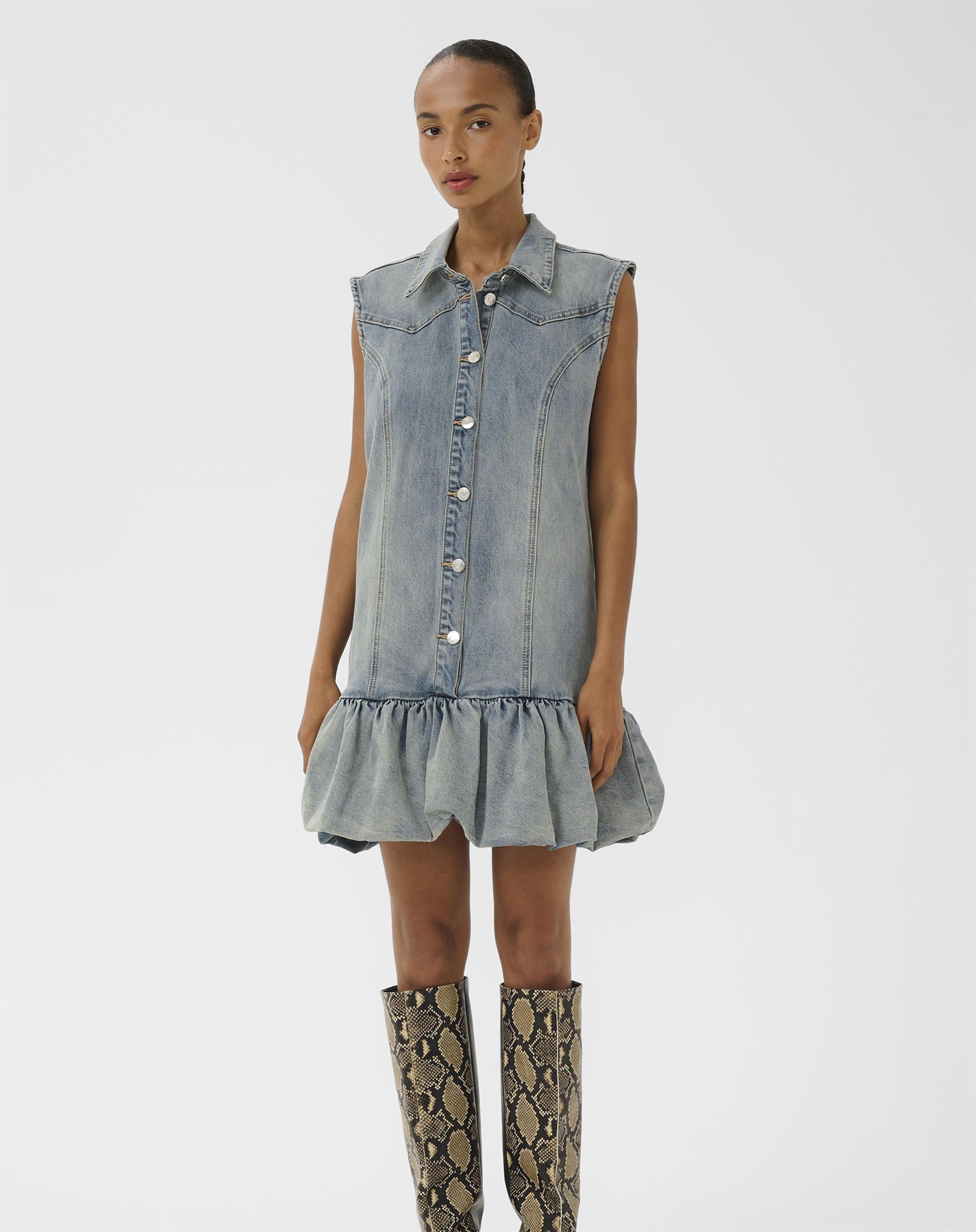 Gestuz - GZNoma Kjole - Vintage Mid Blue Wash 